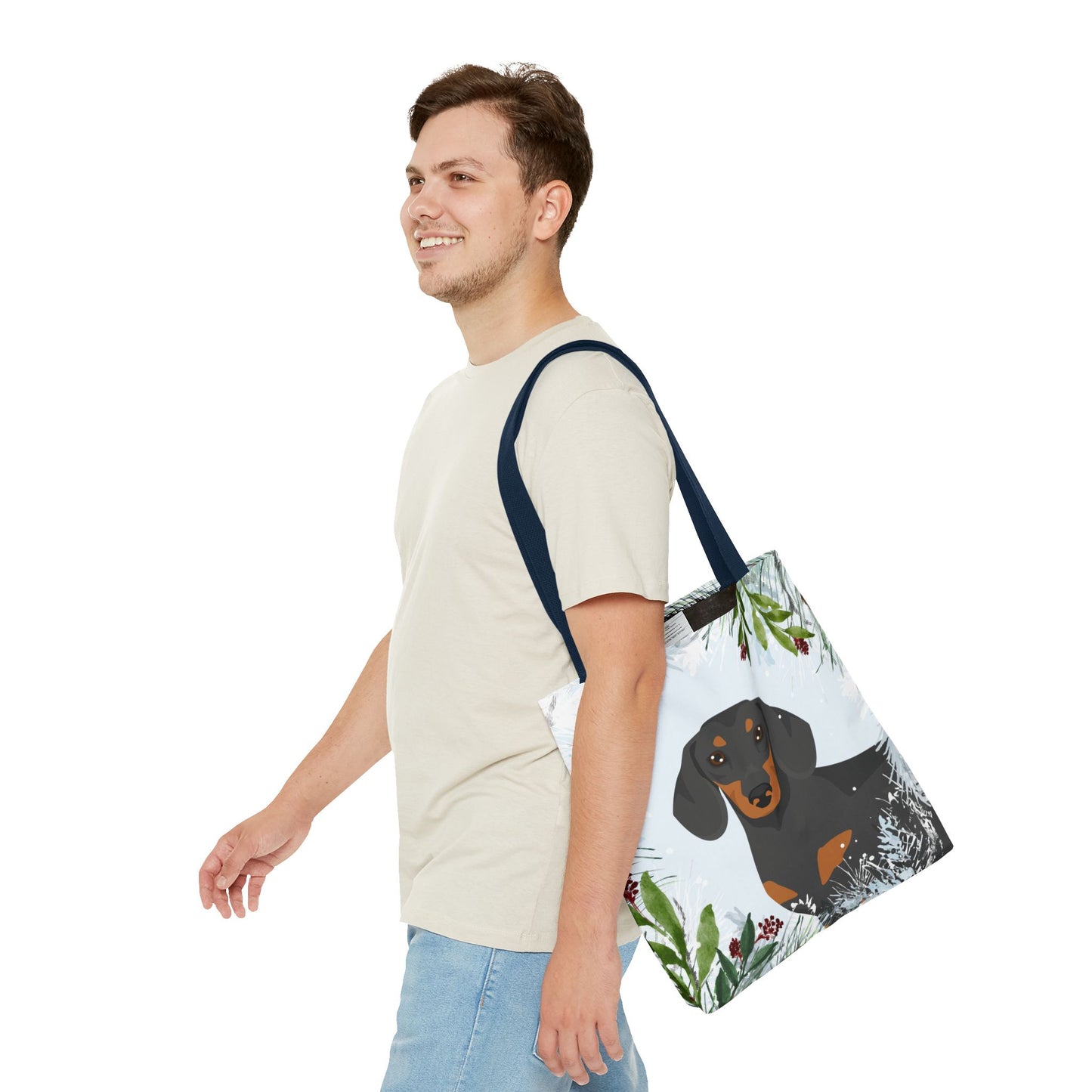 Dachshund Dog Christmas Holiday Tote Bag 16x16