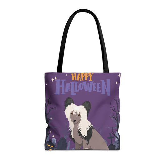Chinese Crested Dog Happy Halloween Tote Bag 16x16