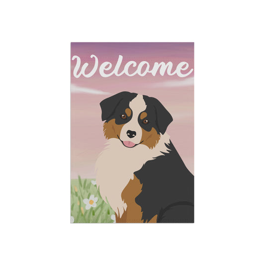 Miniature American Shepherd Dog Welcome Garden Flag