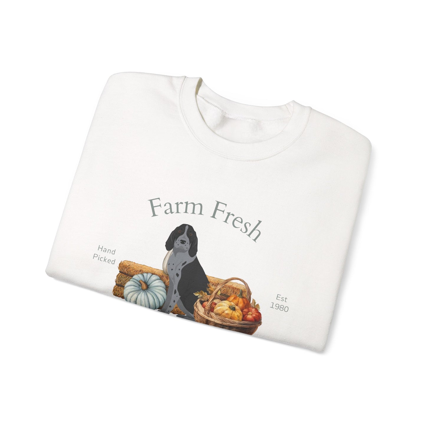 American English Coonhound Dog Fall Farm Fresh Unisex Heavy Blend Crewneck Sweatshirt