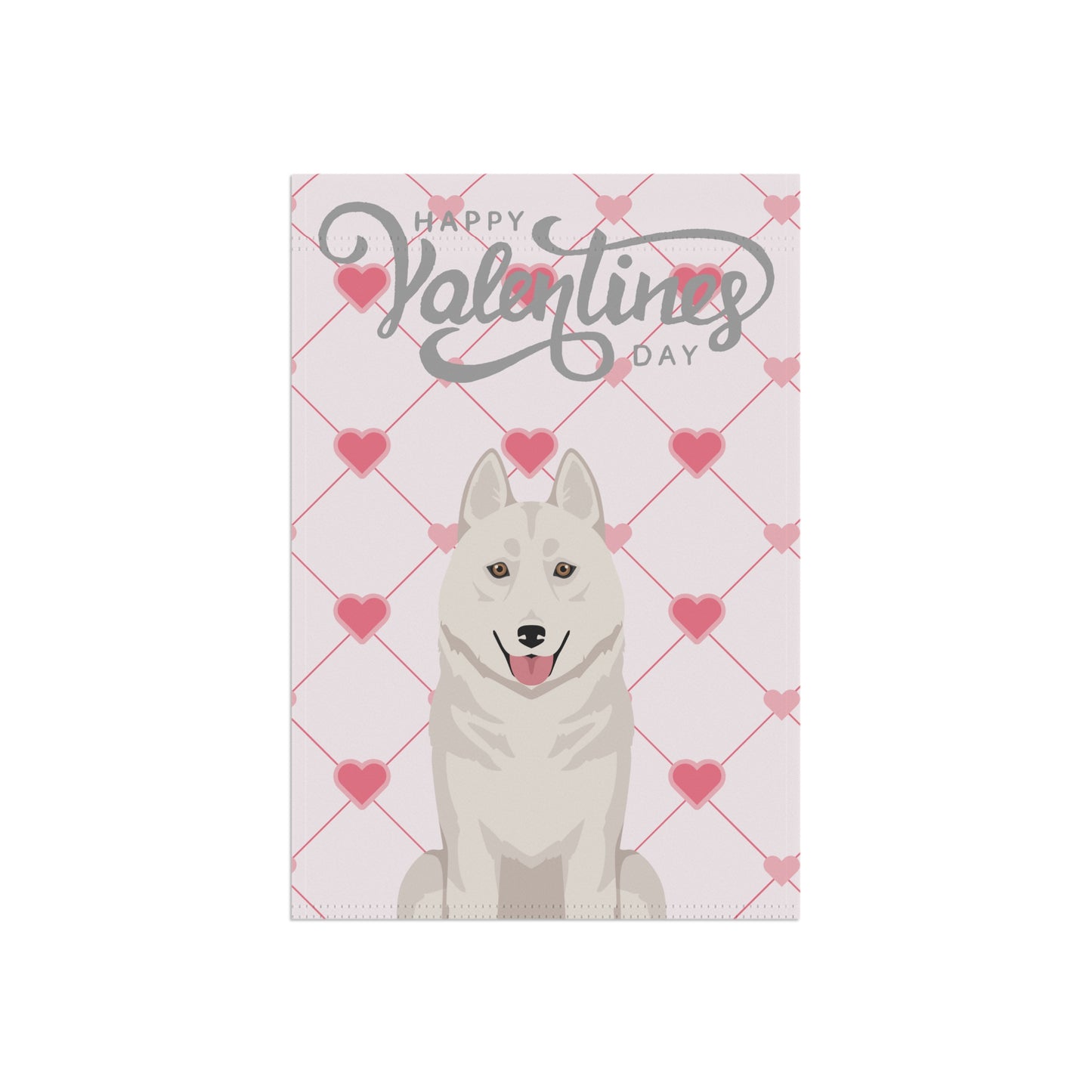Siberian Husky Dog Valentines Day Garden Flag