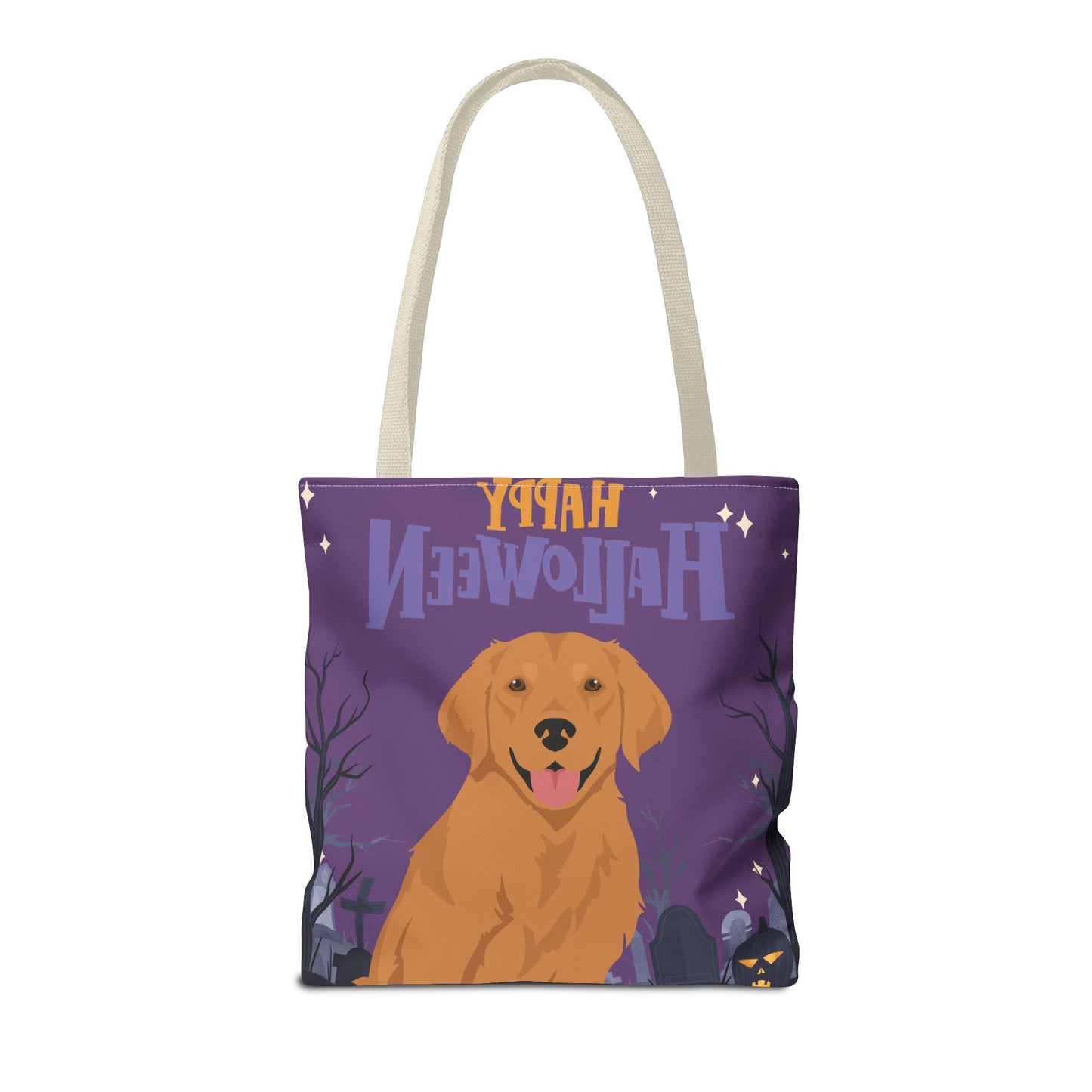 Golden Retriever Dog Happy Halloween Tote Bag 16x16