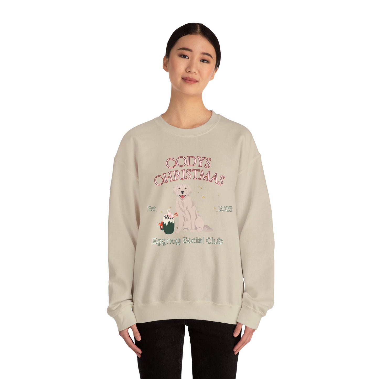 Golden Retriever Dog Christmas Social Club Unisex Heavy Blend Crewneck Sweatshirt Custom Name