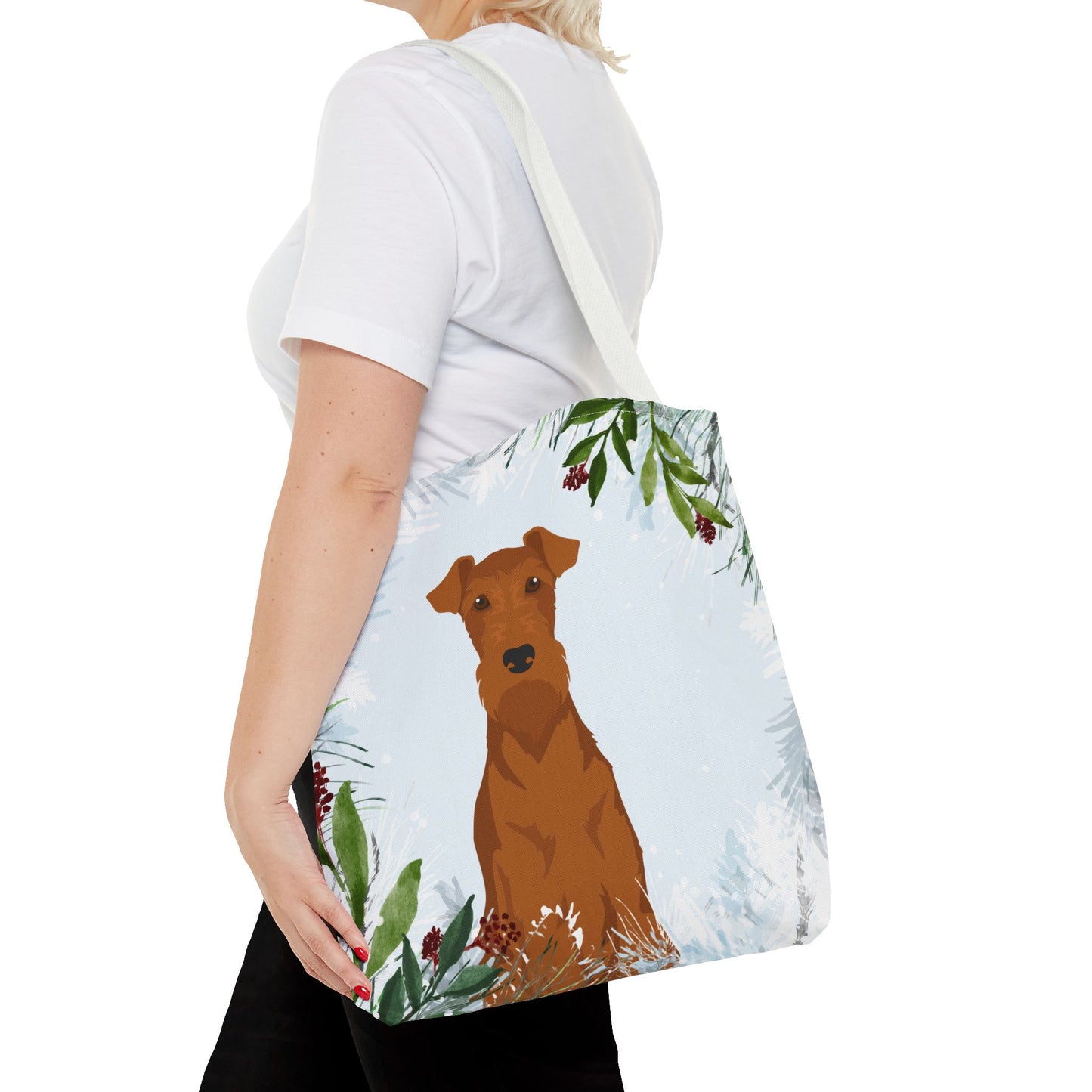 Irish Terrier Dog Christmas Holiday Tote Bag 16x16