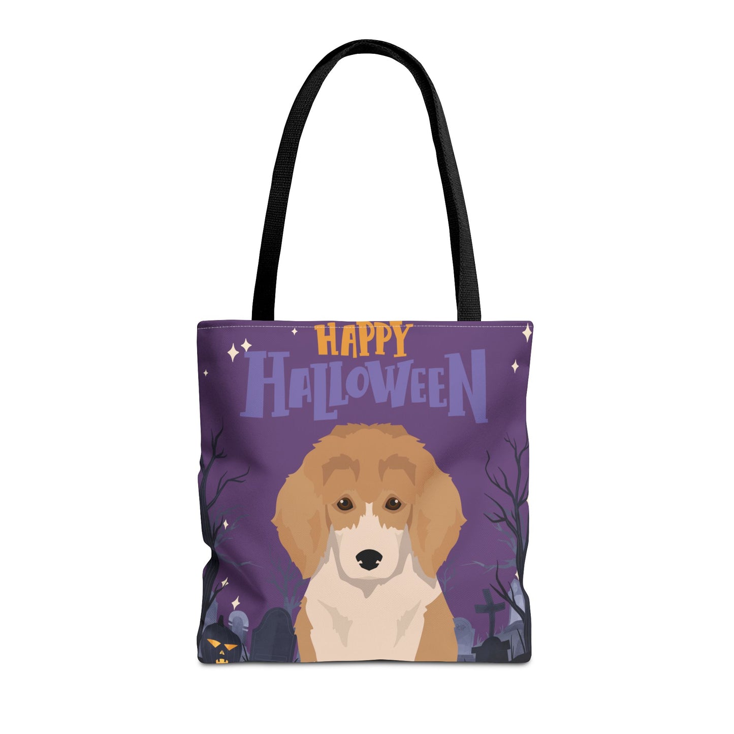 Poodle Dog Happy Halloween Tote Bag 16x16