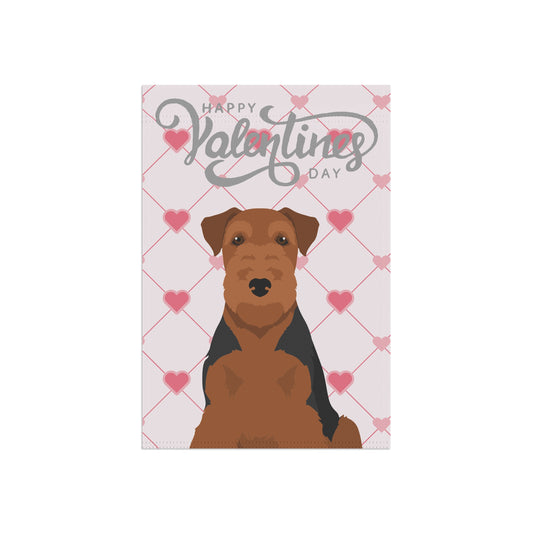 Welsh Terrier Dog Valentines Day Garden Flag