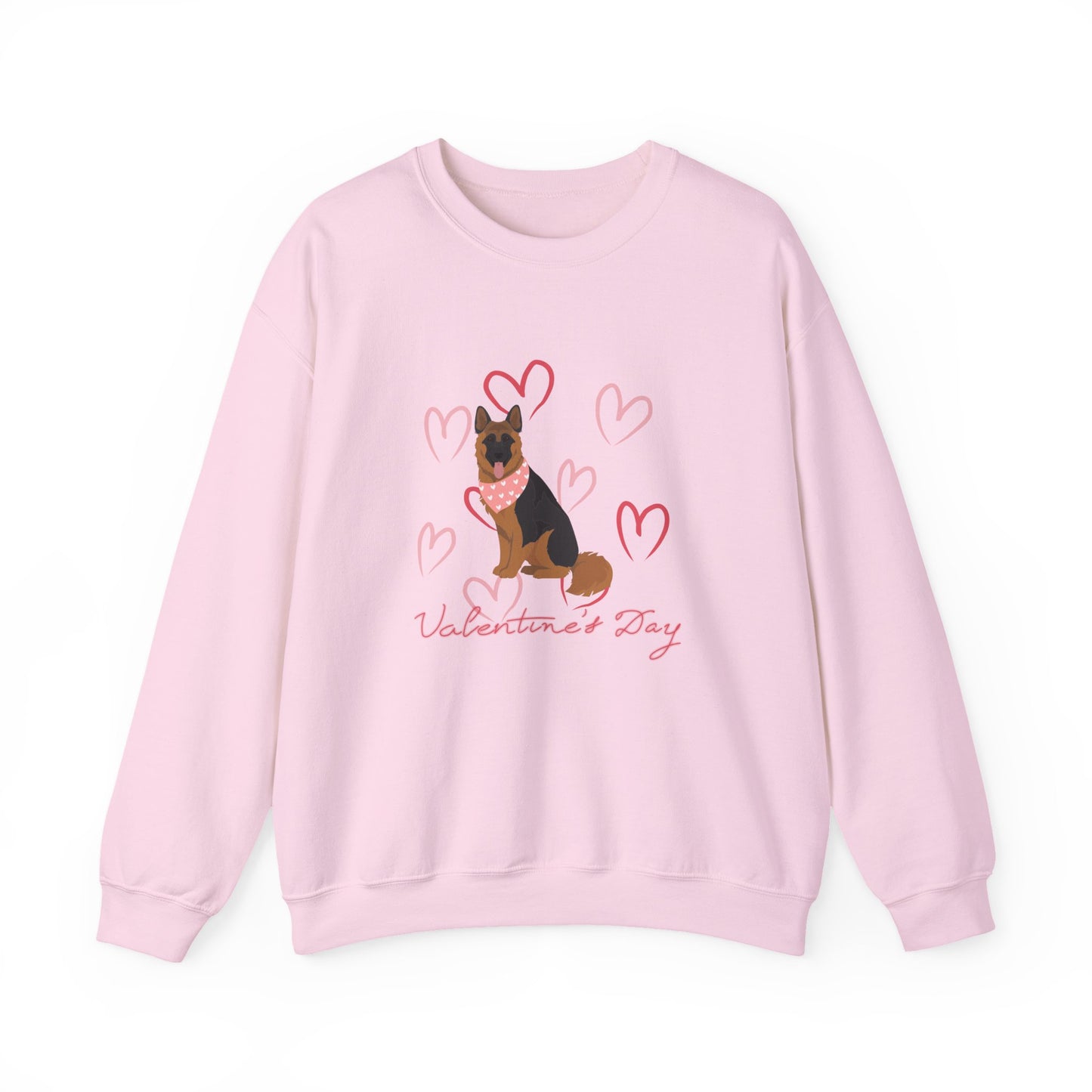 Longhaired German Shepherd Dog Valentines Day Unisex Heavy Blend Crewneck Sweatshirt