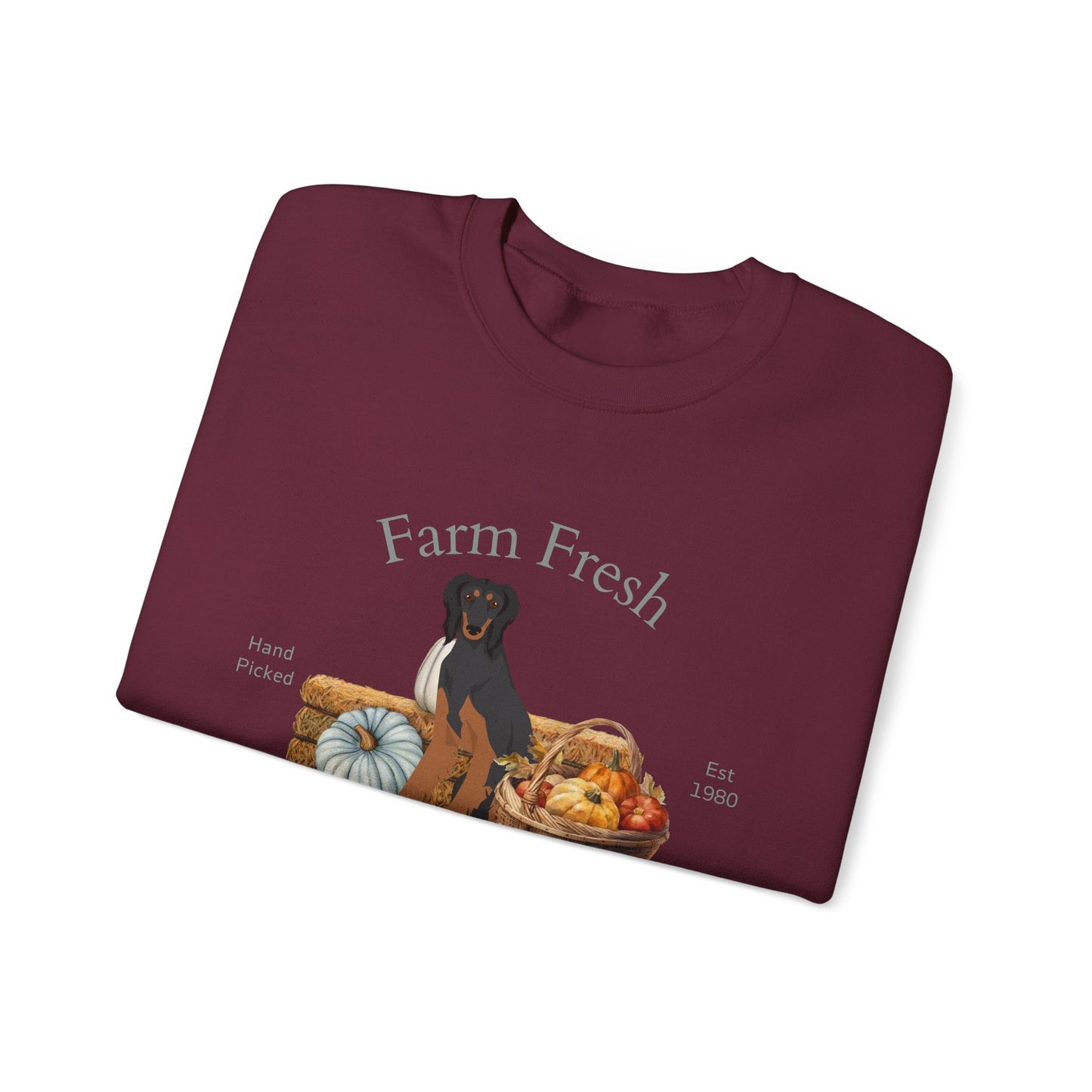 Saluki Dog Fall Farm Fresh Unisex Heavy Blend Crewneck Sweatshirt