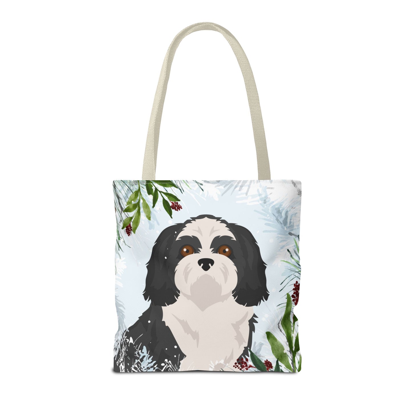 Shih Tzu Dog Christmas Holiday Tote Bag 16x16