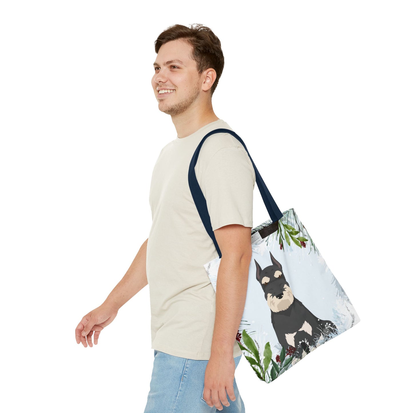 Schnauzer Dog Christmas Holiday Tote Bag 16x16