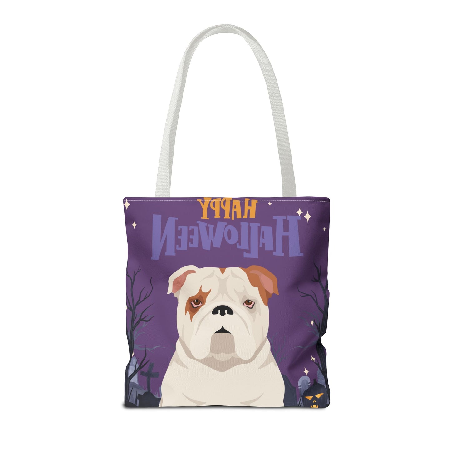 Bulldog Dog Happy Halloween Tote Bag 16x16