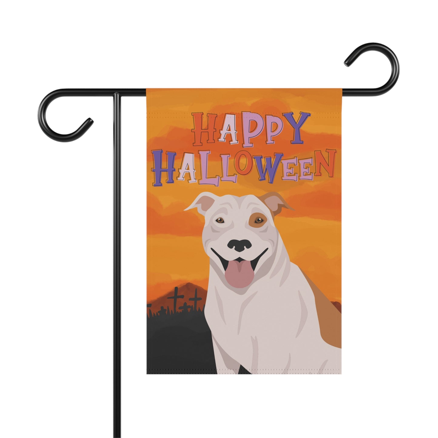 Pit Bull Dog Halloween Garden Flag