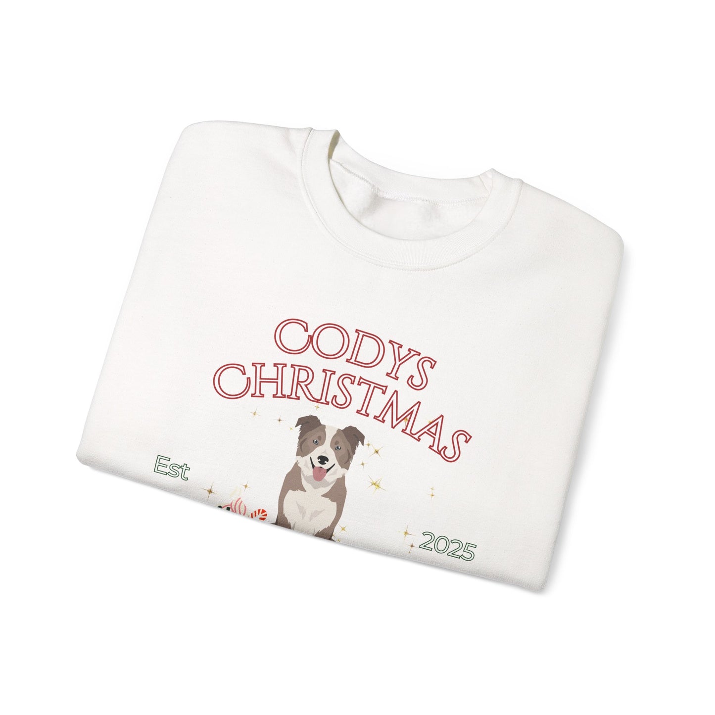 Border Collie Dog Christmas Social Club Unisex Heavy Blend Crewneck Sweatshirt Custom Name