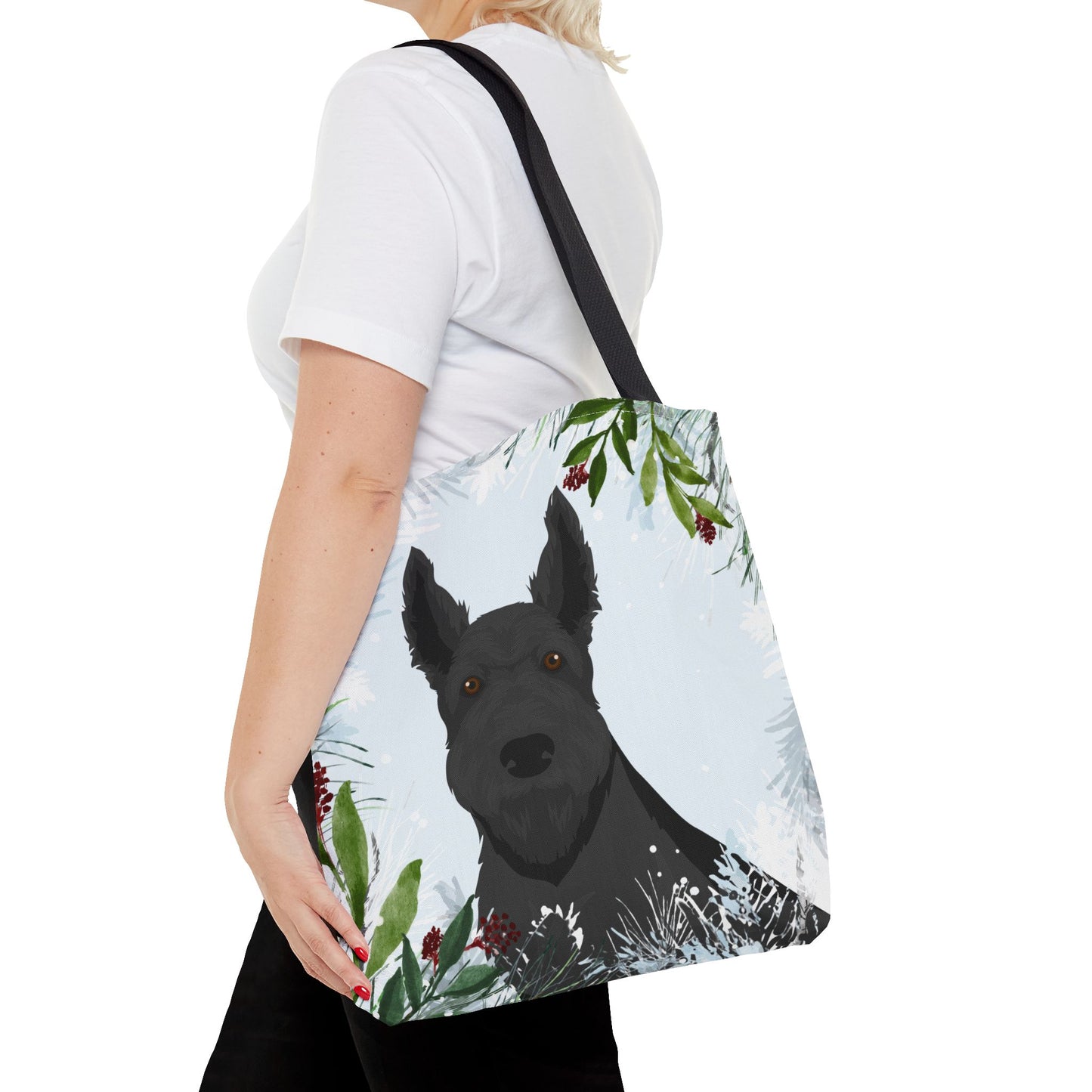 Scottish Terrier Dog Christmas Holiday Tote Bag 16x16