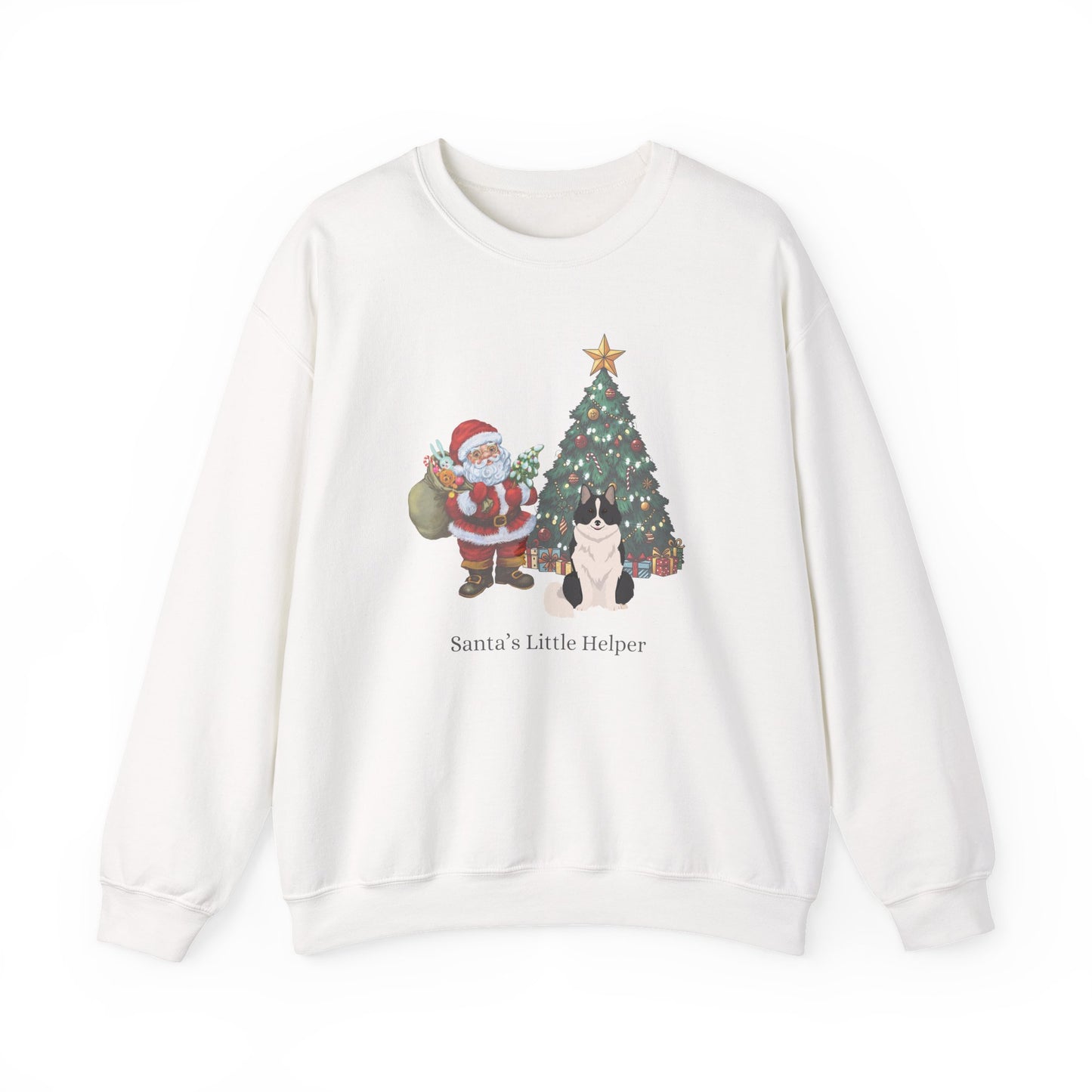 Icelandic Sheepdog Dog Santa's Little Helper Unisex Heavy Blend Crewneck Sweatshirt
