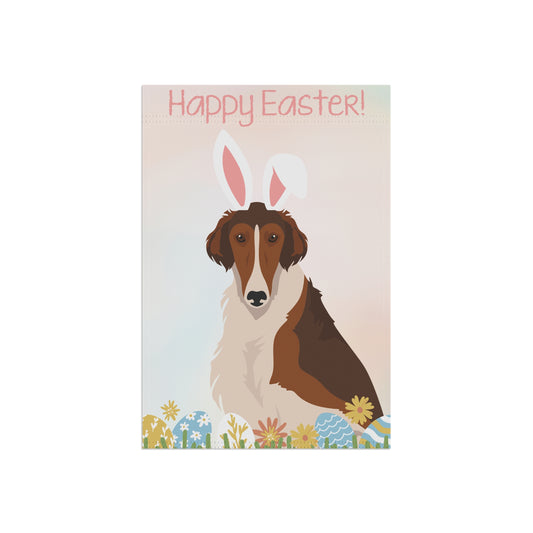 Borzoi Dog Happy Easter Garden Flag