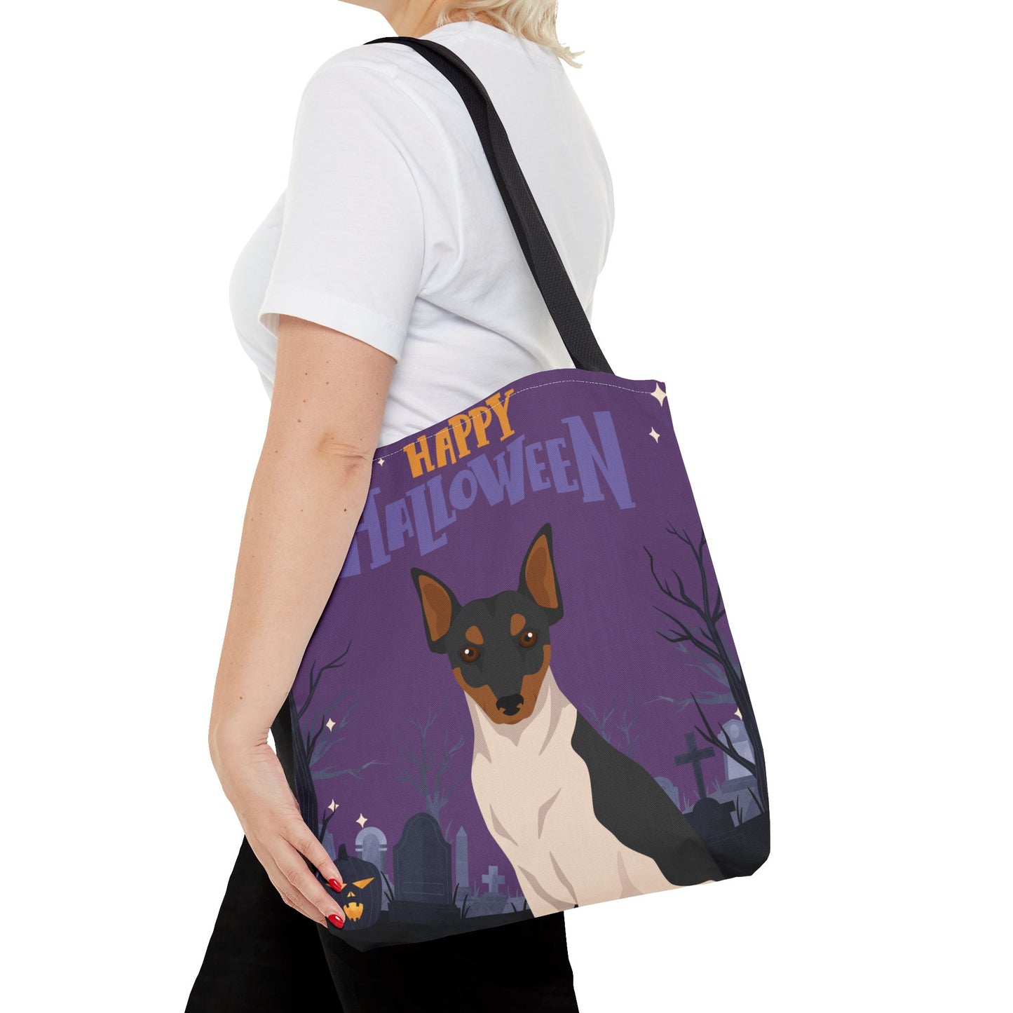 Brazilian Terrier Dog Happy Halloween Tote Bag 16x16