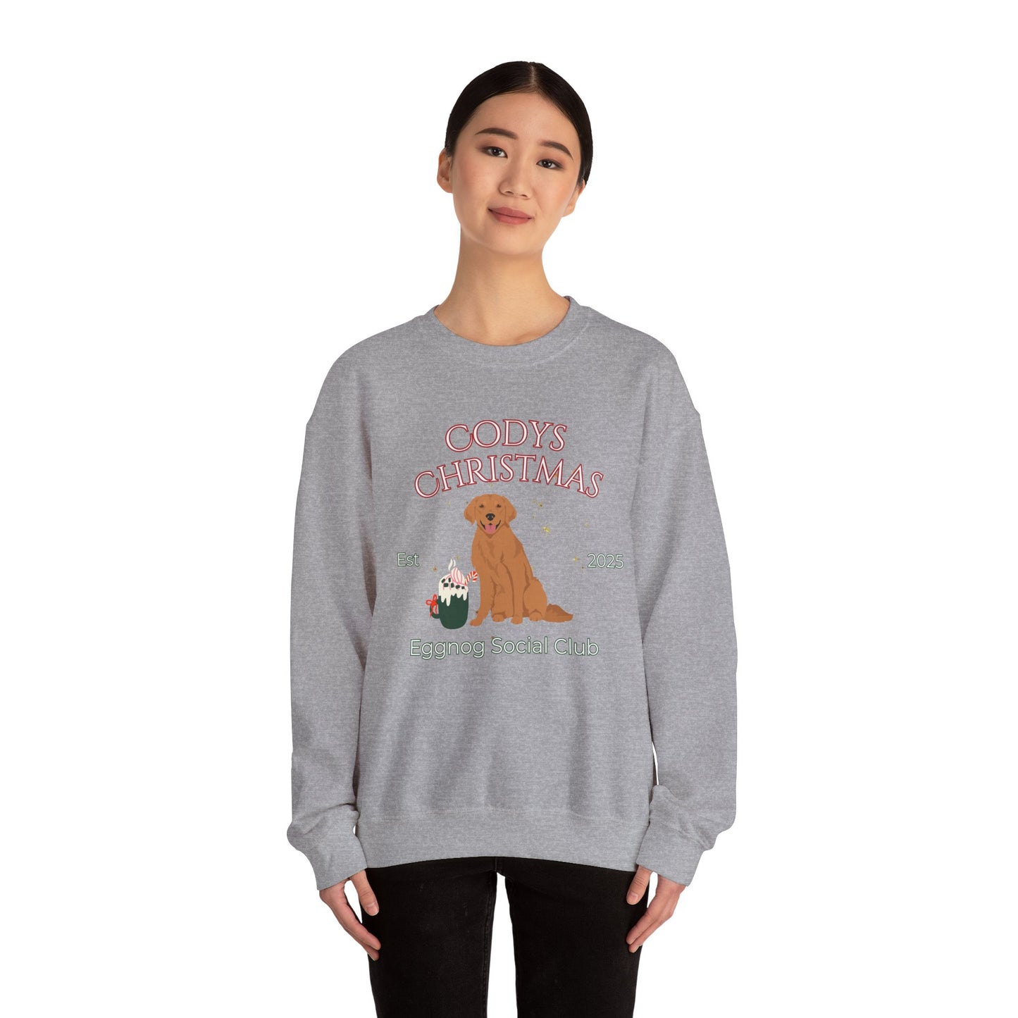Golden Retriever Dog Christmas Social Club Unisex Heavy Blend Crewneck Sweatshirt Custom Name