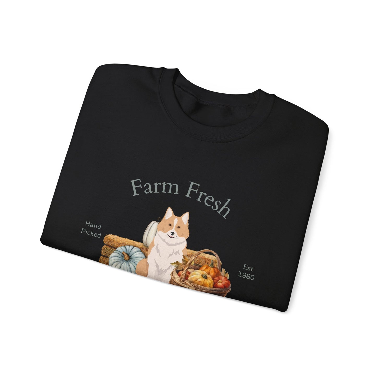 Icelandic Sheepdog Dog Fall Farm Fresh Unisex Heavy Blend Crewneck Sweatshirt