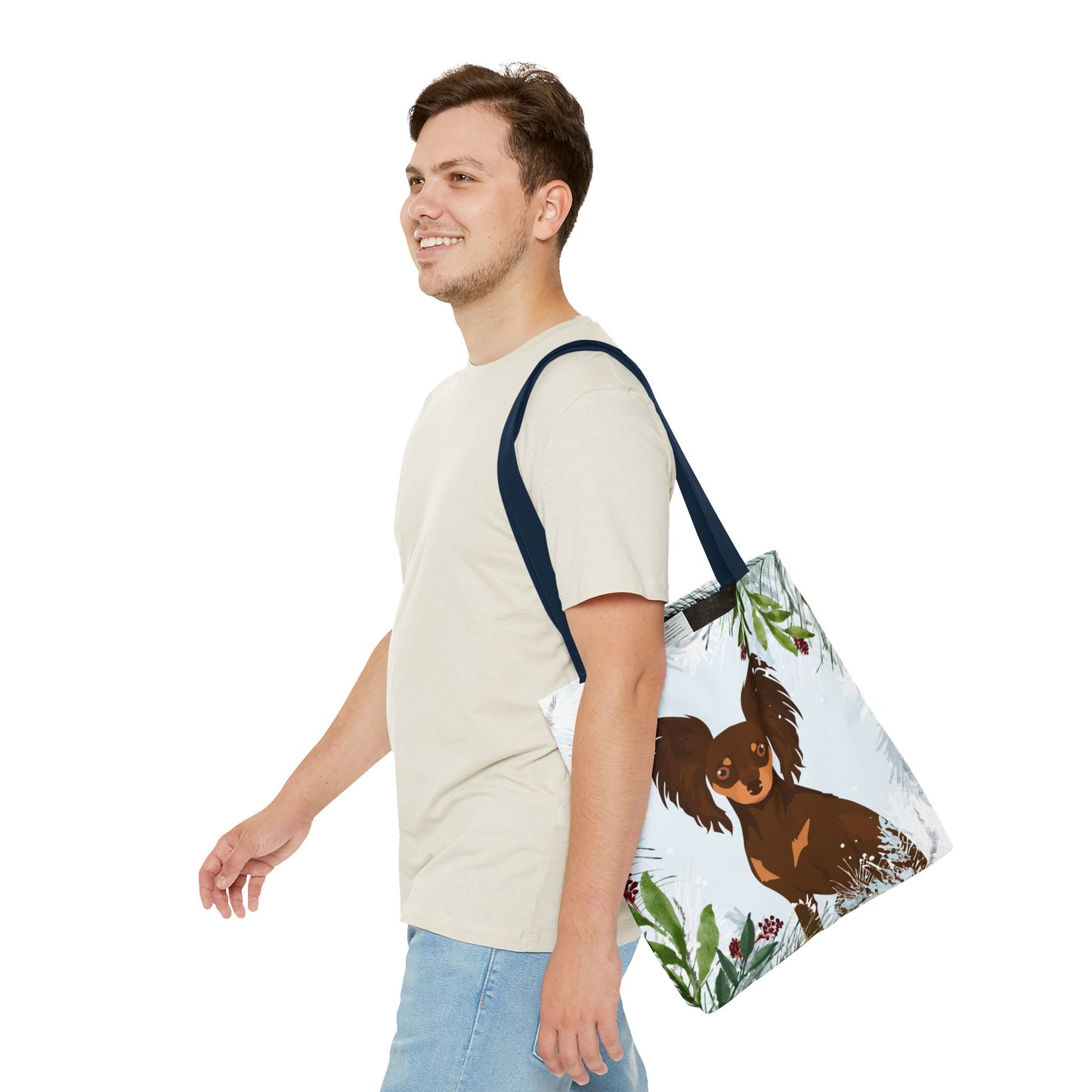 Russian Toy Terrier Dog Christmas Holiday Tote Bag 16x16