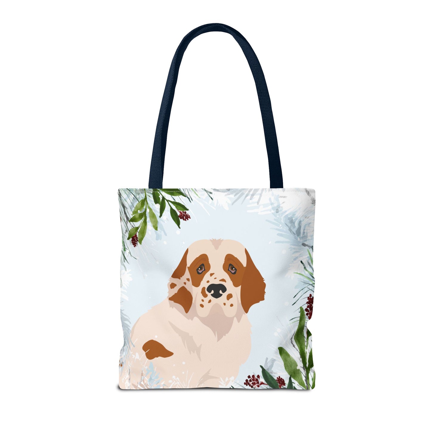 Clumber Spaniel Dog Christmas Holiday Tote Bag 16x16