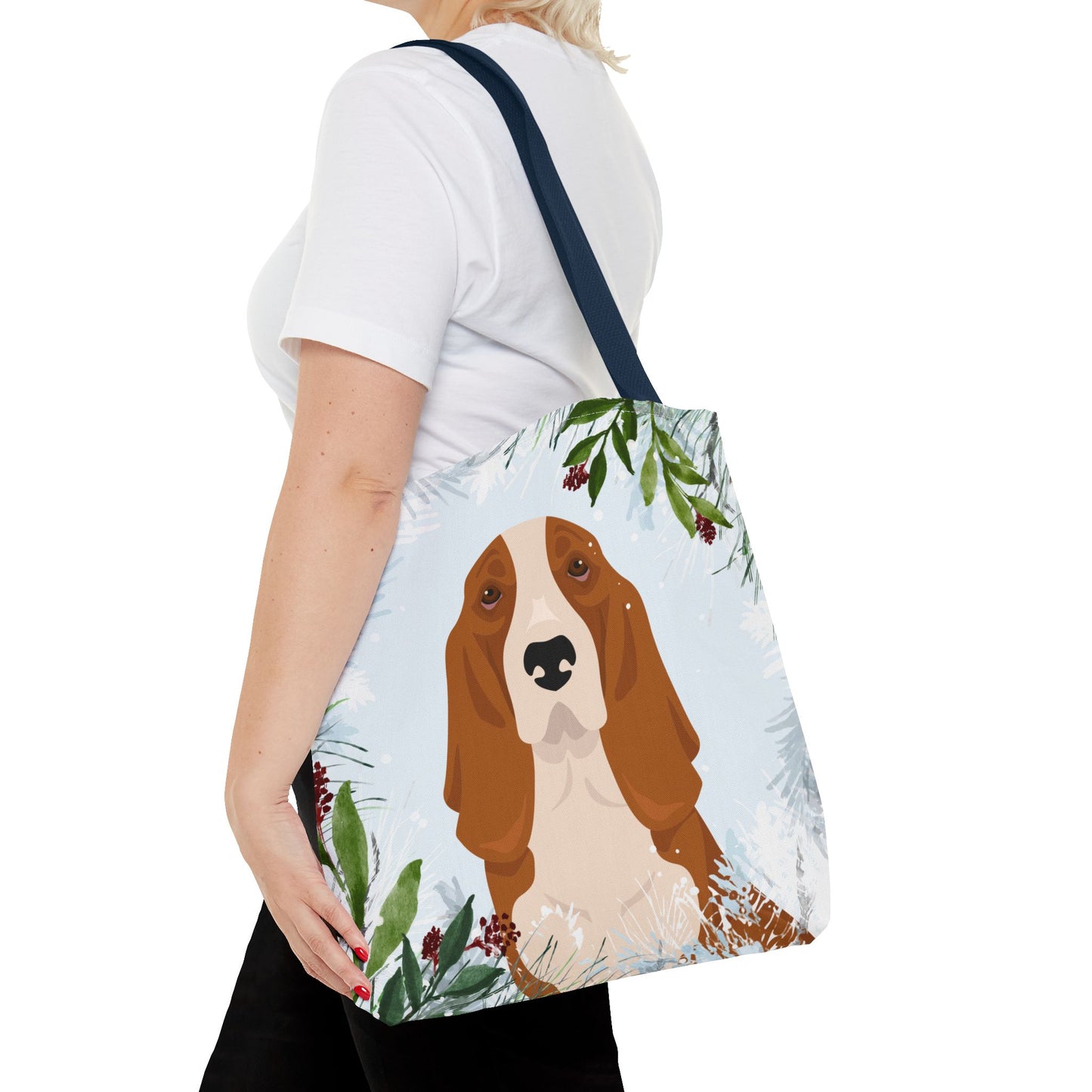Basset Hound Dog Christmas Holiday Tote Bag 16x16