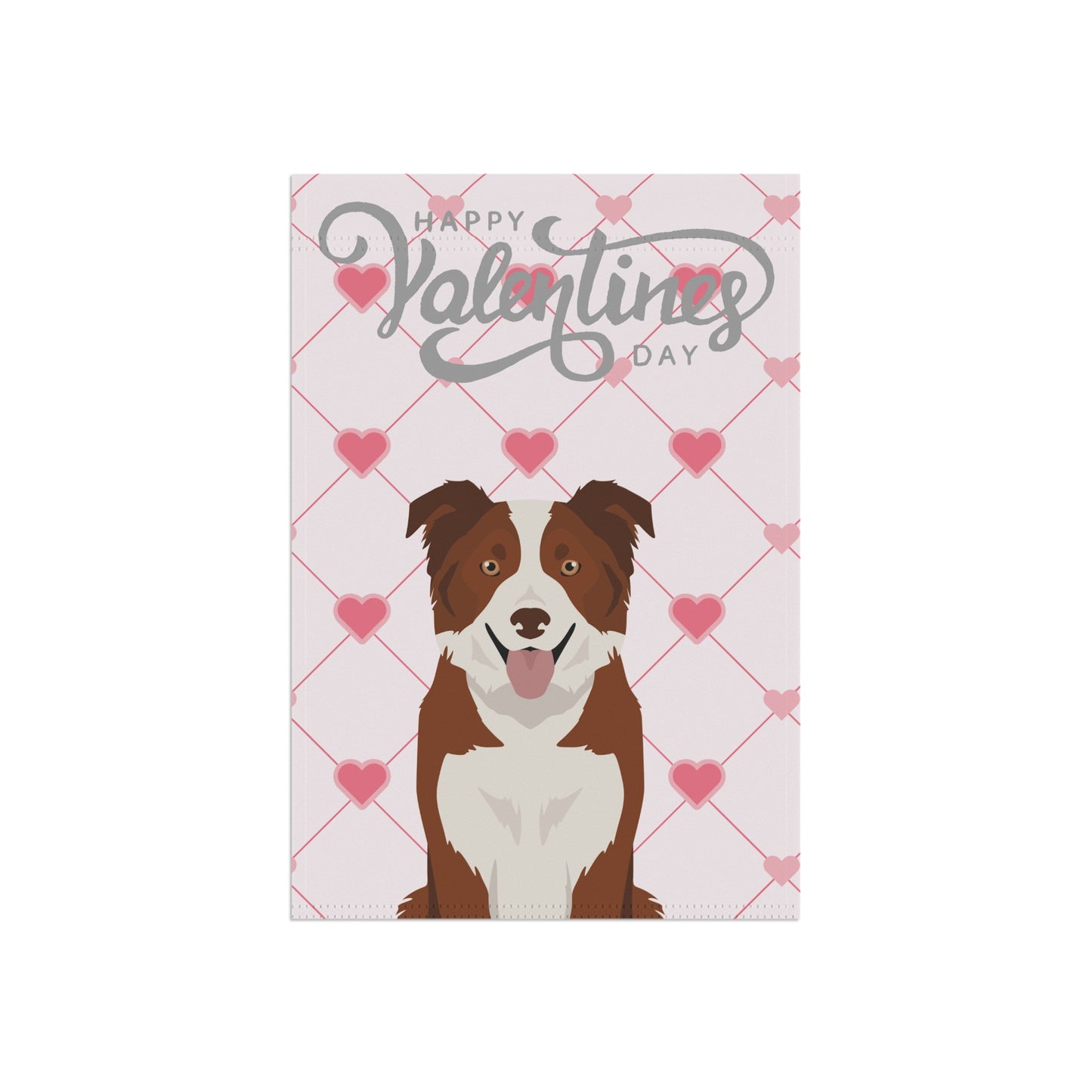 Border Collie Dog Valentines Day Garden Flag