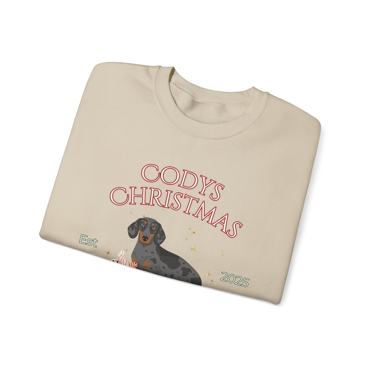 Dachshund Dog Christmas Social Club Unisex Heavy Blend Crewneck Sweatshirt Custom Name