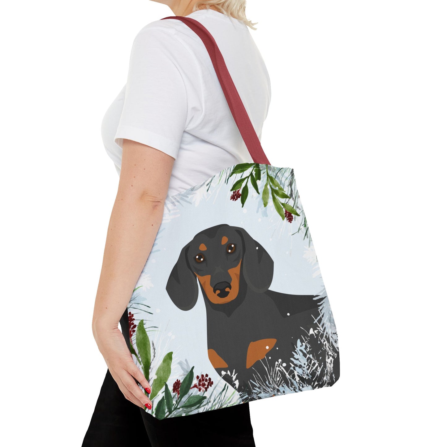 Dachshund Dog Christmas Holiday Tote Bag 16x16