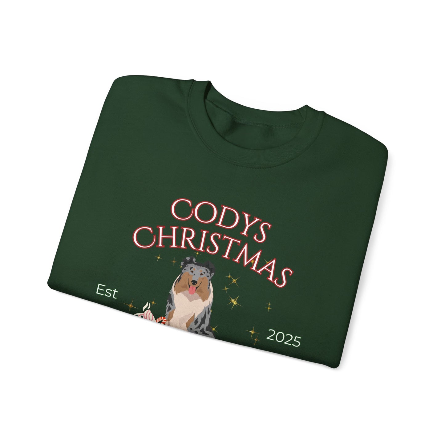 Collie Dog Christmas Social Club Unisex Heavy Blend Crewneck Sweatshirt Custom Name