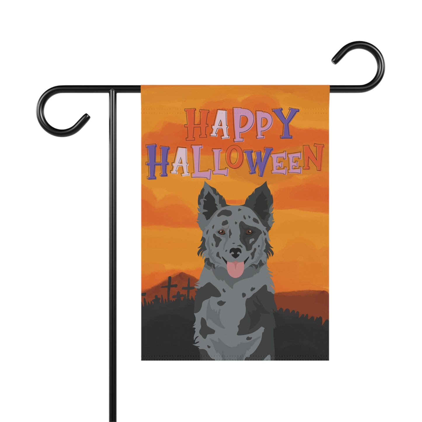 Mudi Dog Halloween Garden Flag