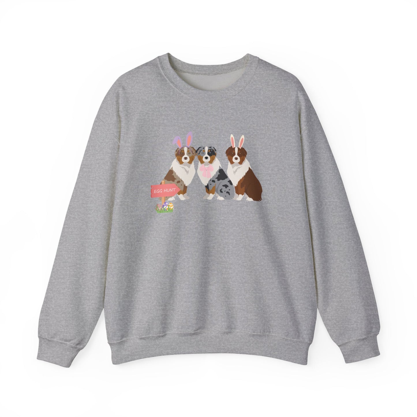 Australian Shepherd Dog Easter Unisex Heavy Blend Crewneck Sweatshirt, Easter, Cute Dog Mom Gift