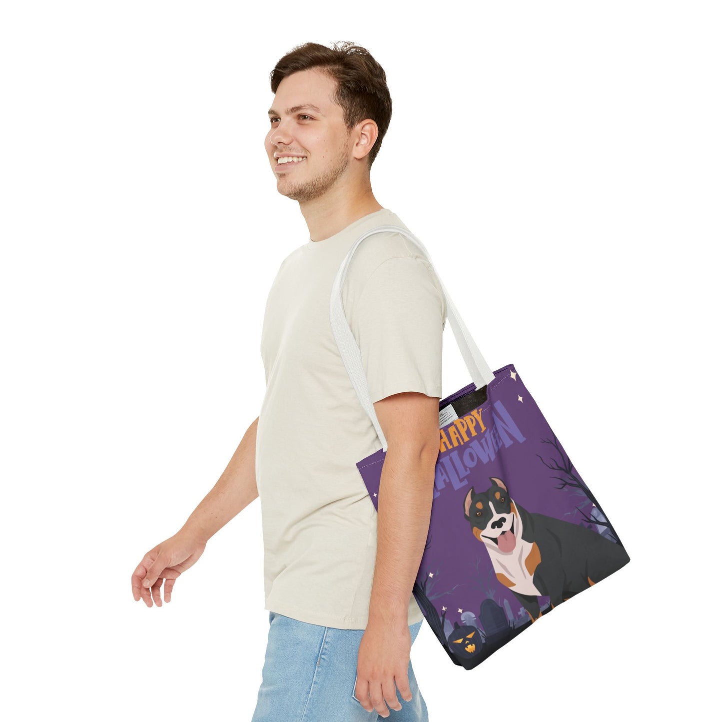Pit Bull Dog Happy Halloween Tote Bag 16x16