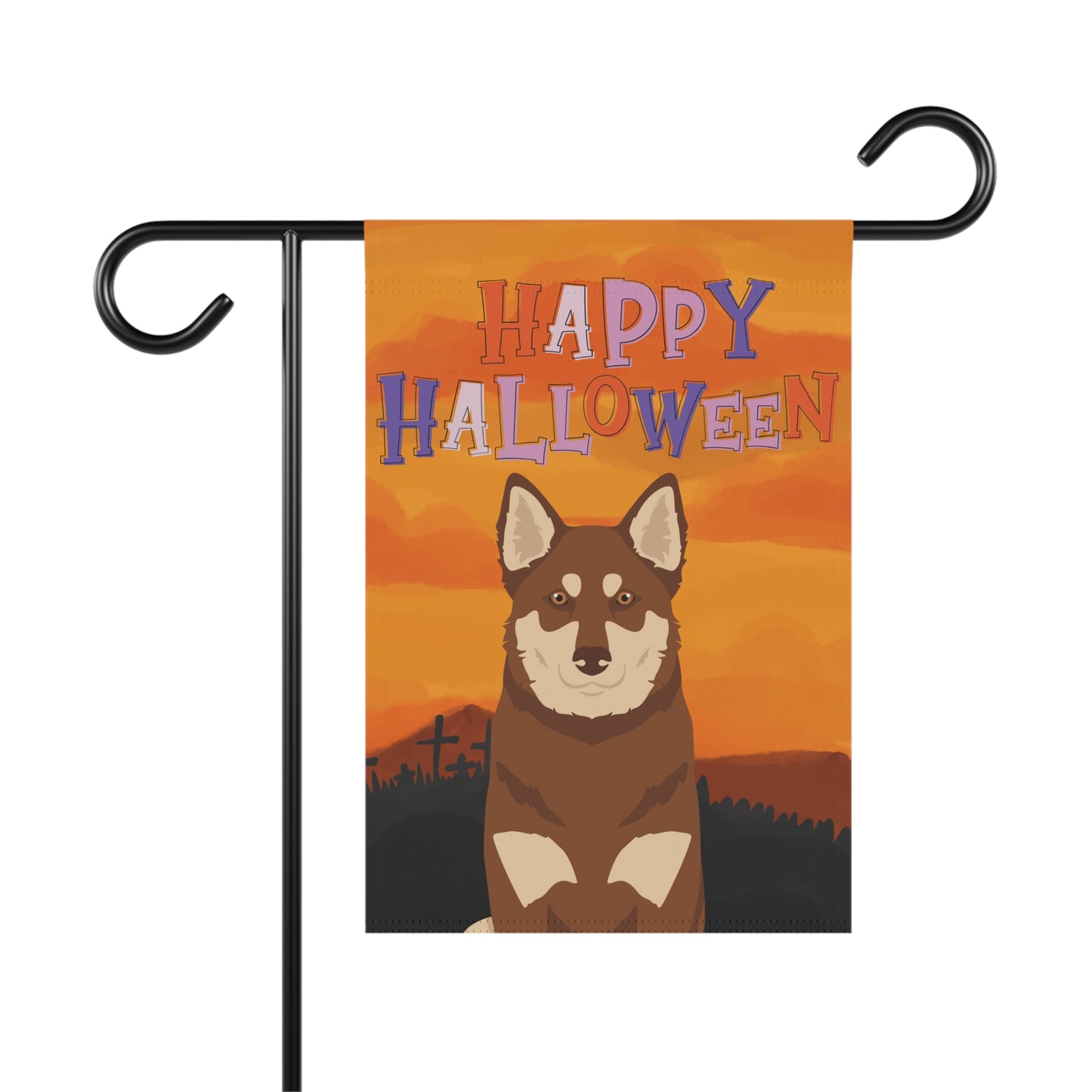 Lapponian Herder Dog Halloween Garden Flag