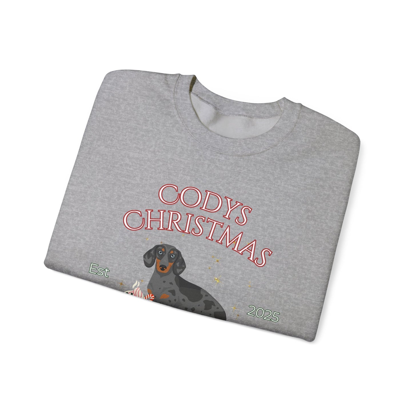Dachshund Dog Christmas Social Club Unisex Heavy Blend Crewneck Sweatshirt Custom Name