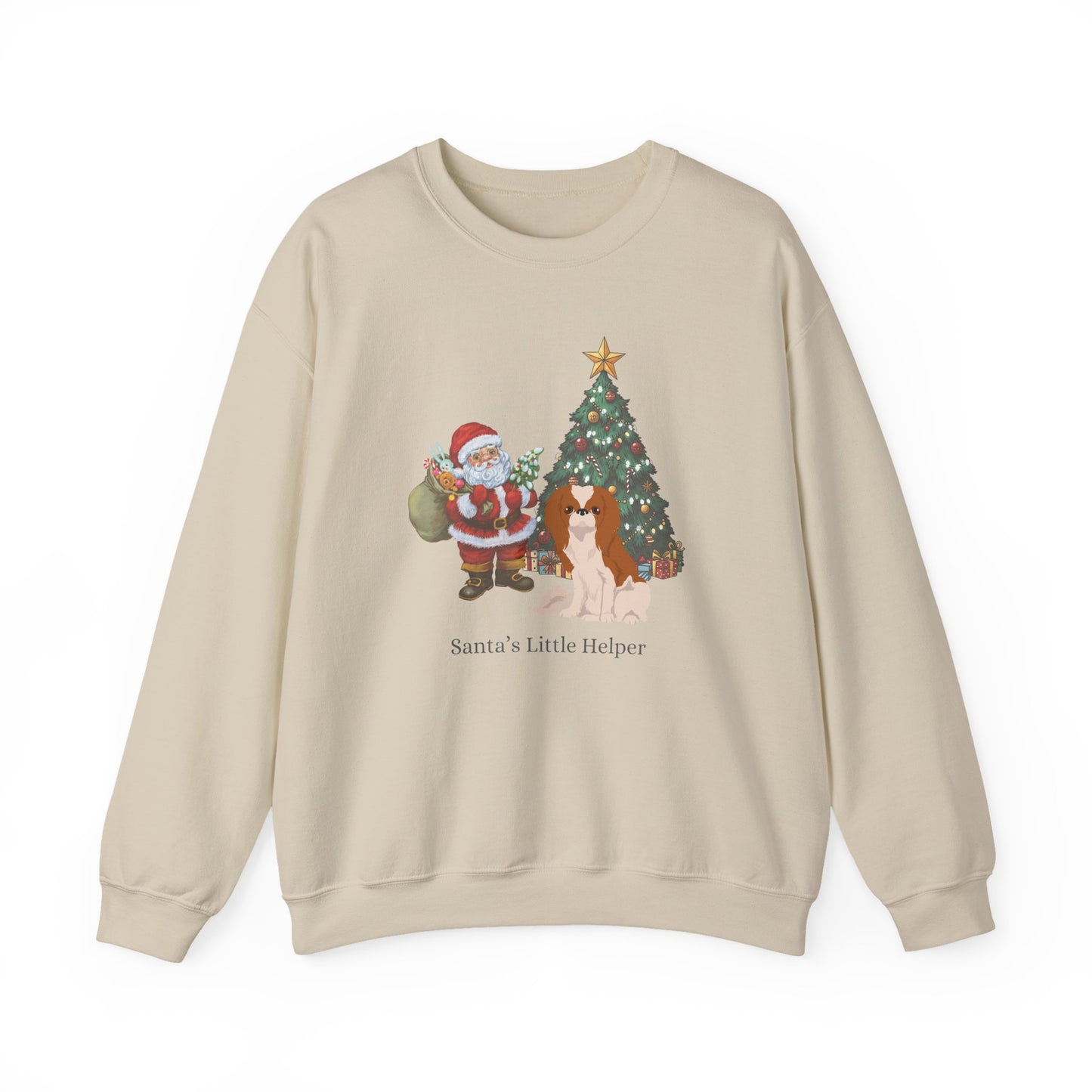 Japanese Chin Dog Santa's Little Helper Unisex Heavy Blend Crewneck Sweatshirt