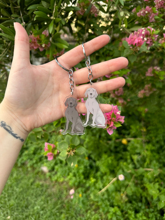 Weimaraner Dog 2.5in Acrylic Keychain