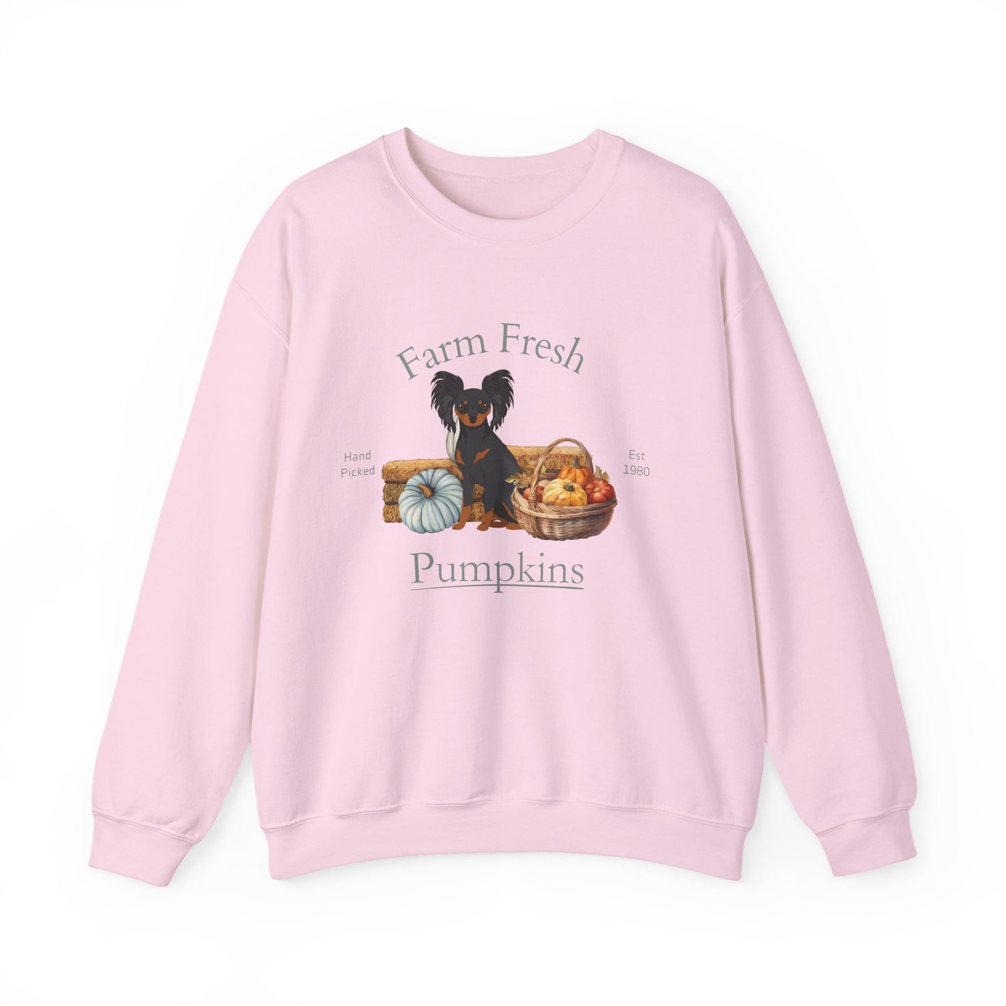 Russian Toy Terrier Dog Fall Farm Fresh Unisex Heavy Blend Crewneck Sweatshirt