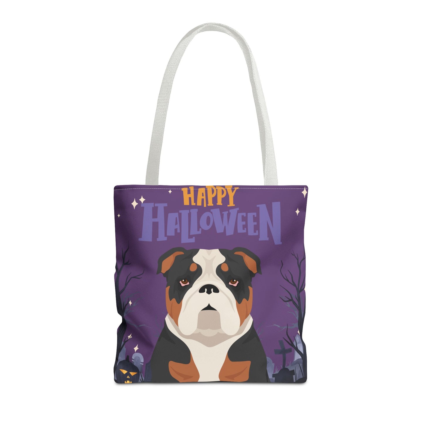 Bulldog Dog Happy Halloween Tote Bag 16x16