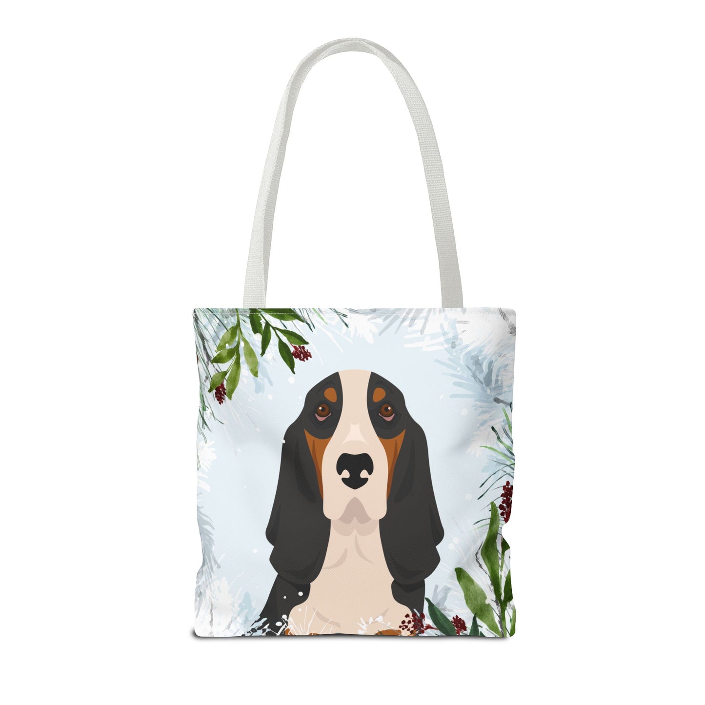 Basset Hound Dog Christmas Holiday Tote Bag 16x16