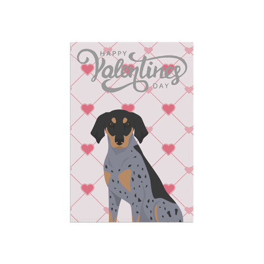 Blue Tick Coonhound Dog Valentines Day Garden Flag
