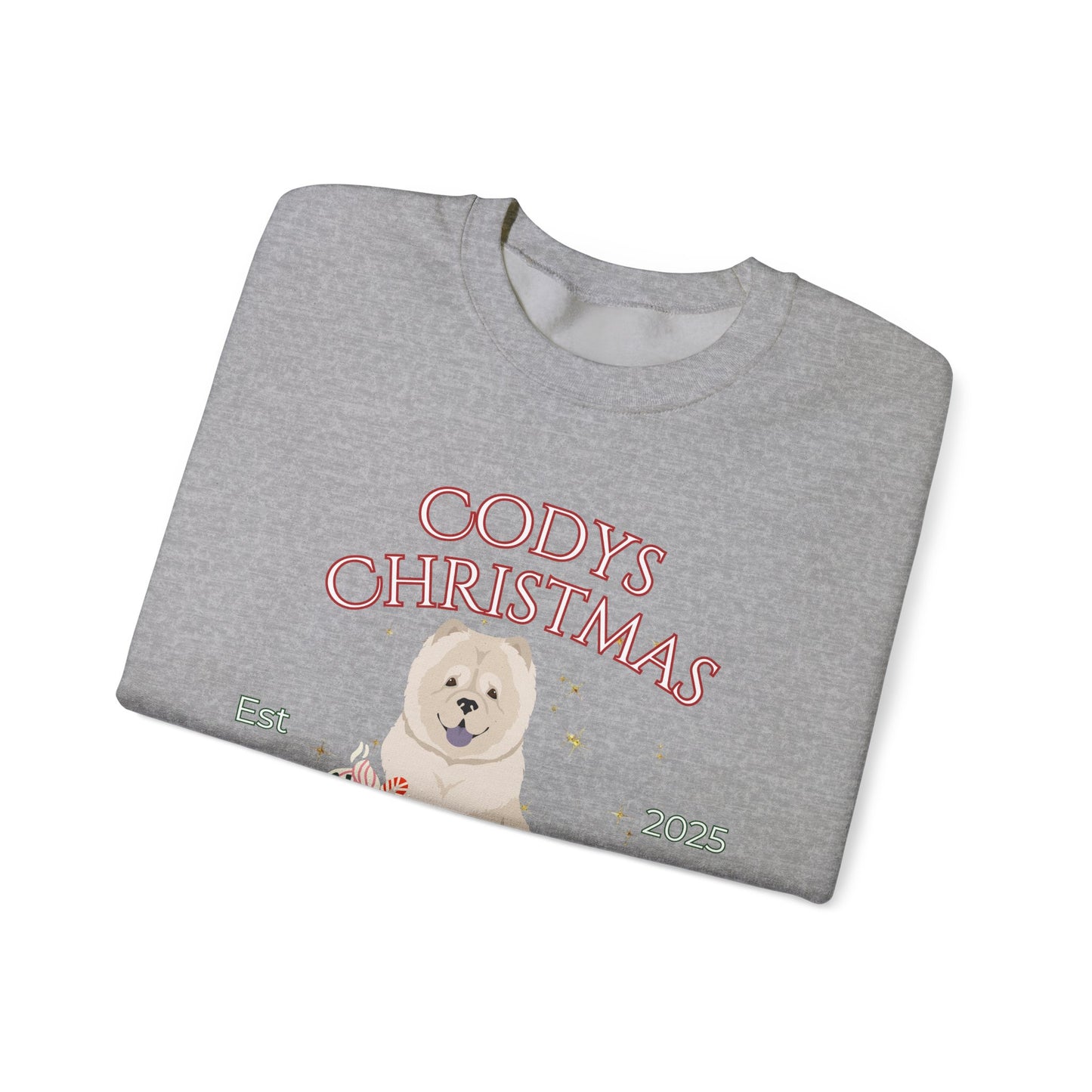 Chow Chow Dog Christmas Social Club Unisex Heavy Blend Crewneck Sweatshirt Custom Name