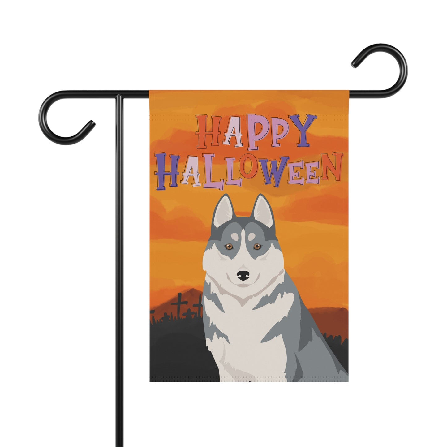 Siberian Husky Dog Halloween Garden Flag