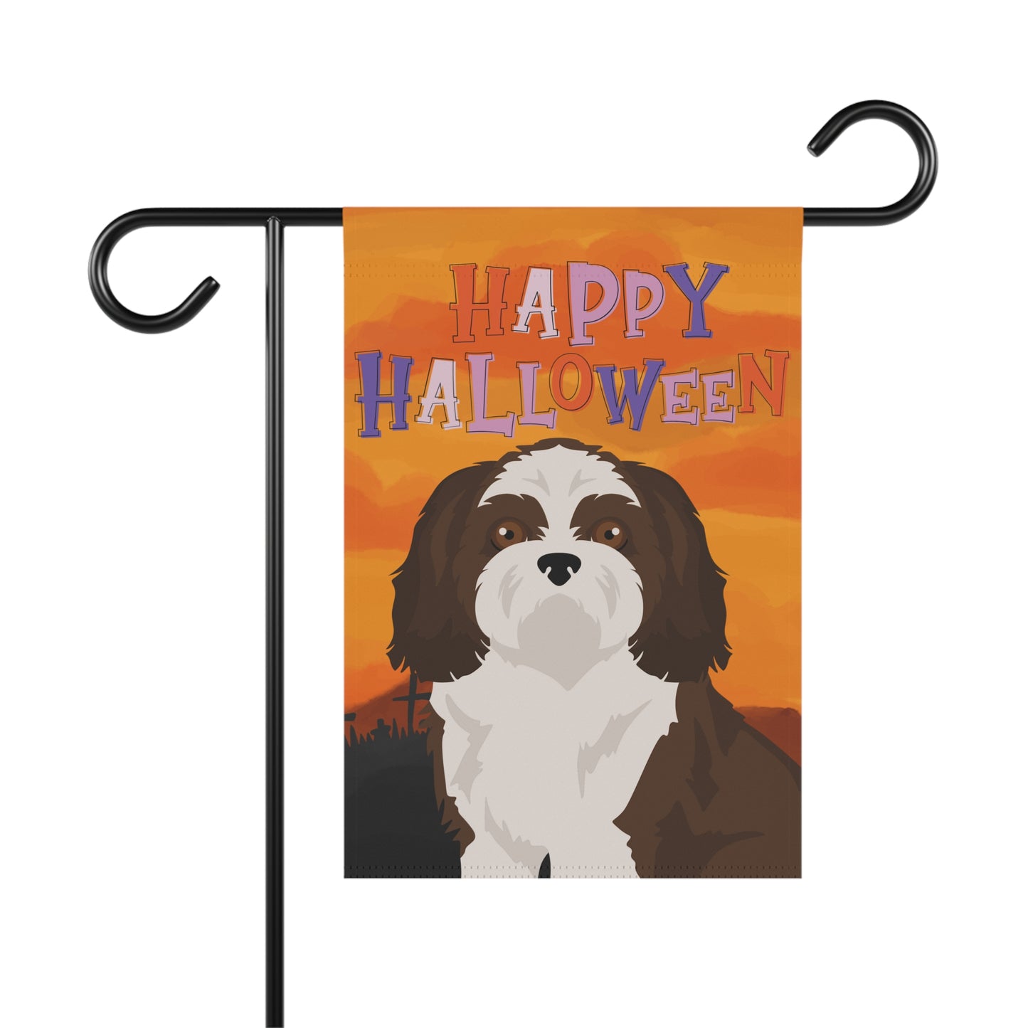 Shih Tzu Dog Halloween Garden Flag