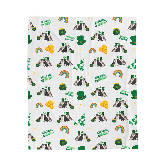 American Pit Bull Terrier Dog Dog St Patrick’s Day Velveteen Plush Blanket