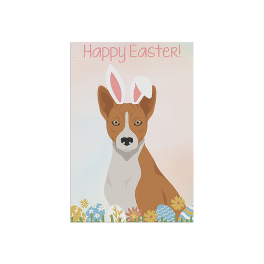 Basenji Dog Happy Easter Garden Flag