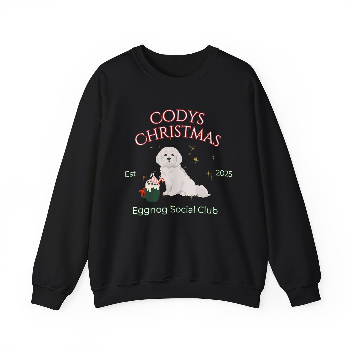 Maltese Dog Christmas Social Club Unisex Heavy Blend Crewneck Sweatshirt Custom Name