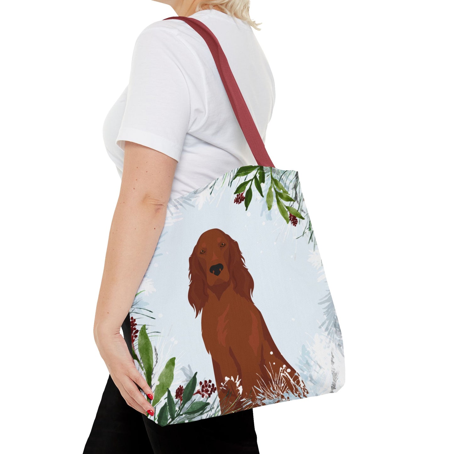 Irish Setter Dog Christmas Holiday Tote Bag 16x16