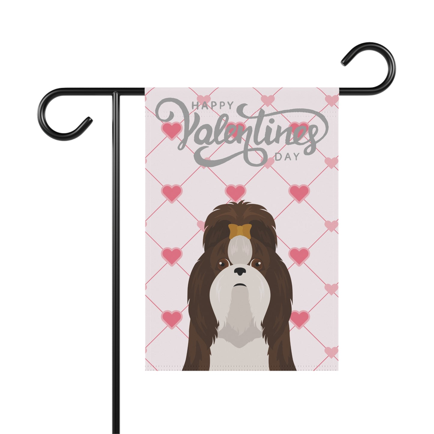 Shih Tzu Dog Valentines Day Garden Flag