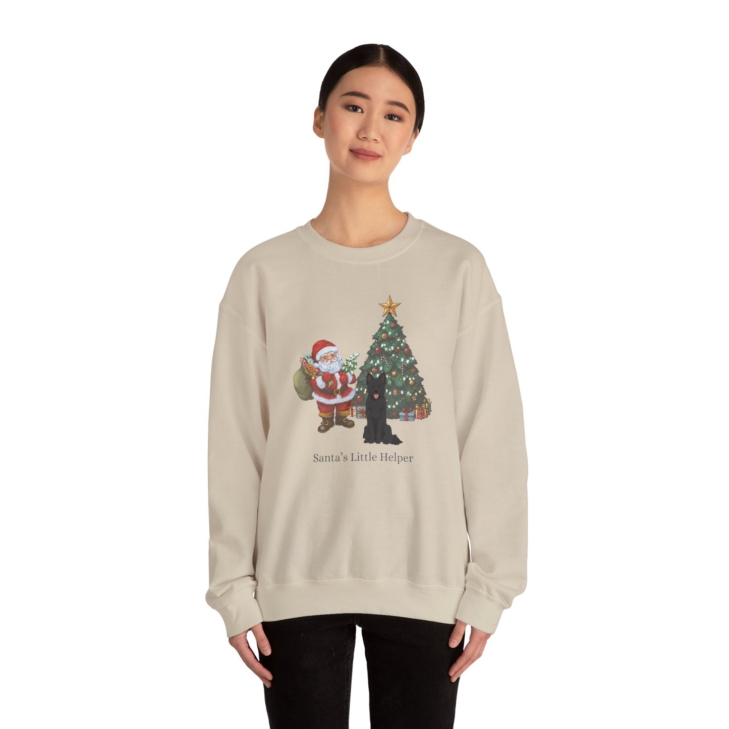 Mudi Dog Santa's Little Helper Unisex Heavy Blend Crewneck Sweatshirt